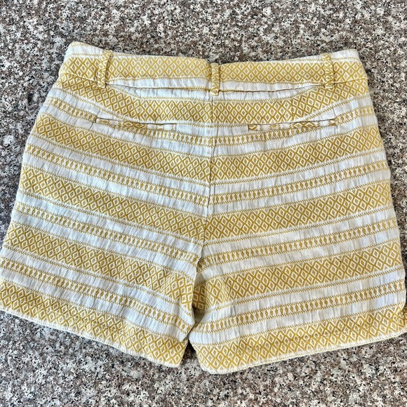 LOFT Ann Taylor Shorts Size 10 Yellow White Stripe Tweed Riviera Coastal Chic - Picture 5 of 12